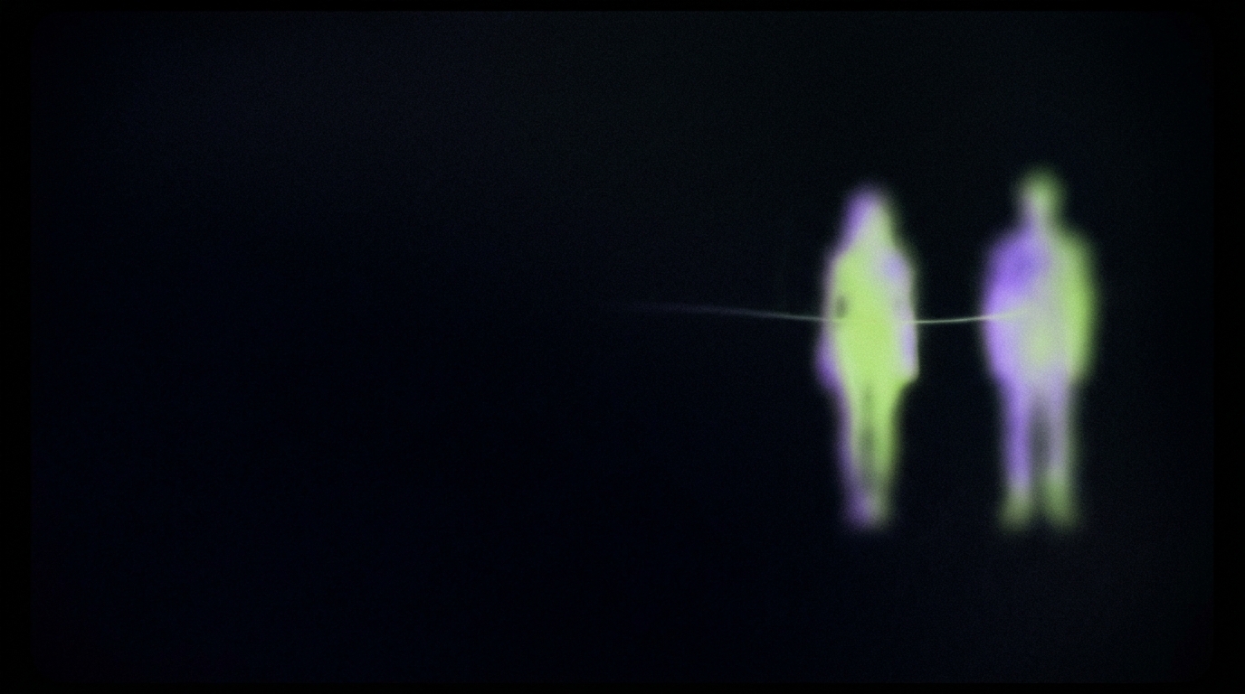 Two glowing figures side by side connected by light, representing body doubling for ADHD.
