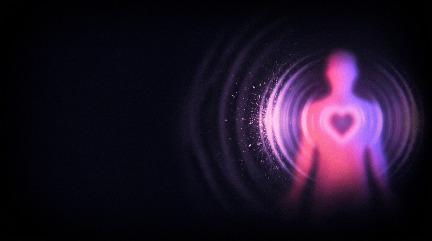 A glowing figure with a shockwave radiating outward, representing rejection sensitive dysphoria.